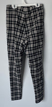 Load image into Gallery viewer, Zara Womens Black Off White Plaid Flat Front Zip Skinny Leg Trouser Pants Size L
