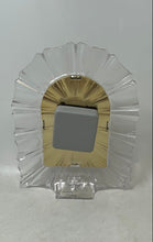 Load image into Gallery viewer, Mikasa Clear Engraved Crystal Quartz Movement Standing Desk Clock Not Tested
