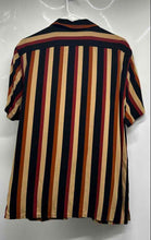 Load image into Gallery viewer, Express Mens Multicolor Striped Print Short Sleeve Button-Up Shirt Size L
