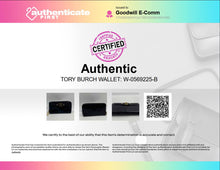 Load image into Gallery viewer, Authentic Tory Burch Womens Black Leather Card Holder Zip-Around Wallet Worn
