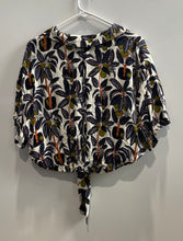 Load image into Gallery viewer, Zara Womens Multicolor Printed Short Sleeve Cropped Blouse Top Size Medium
