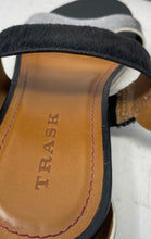Load image into Gallery viewer, Trask Womens Black Silver Leather Open Toe Flat Slingback Sandals Size 7.5M
