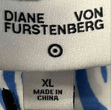 Load image into Gallery viewer, Diane Von Furstenberg Womens Blue White Animal Pullover Tank Top Size XL W/ Tag
