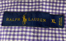 Load image into Gallery viewer, Ralph Lauren Mens White Purple Check Cotton Long Sleeve Button-Up Shirt Size XL
