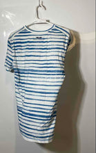 Load image into Gallery viewer, Armani Exchange Womens Blue Striped Cotton V-Neck Short Sleeve T-Shirt Size M
