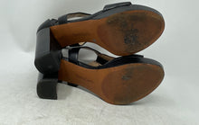 Load image into Gallery viewer, Franco Sarto Womens Black Leather Open Toe Block Platform Heels Size 10M
