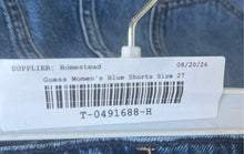 Load image into Gallery viewer, Guess Womens Blue Dark Wash Denim Pockets Mom Shorts Size 27
