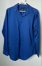 Load image into Gallery viewer, Alfani Mens Royal Blue Long Sleeve Slim Fit Collared Dress Shirt Size M
