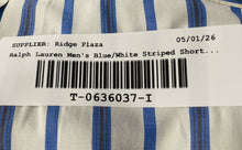 Load image into Gallery viewer, Ralph Lauren Mens Blue White Striped Print Short-Sleeve Button-Up Shirt Size L
