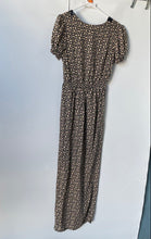 Load image into Gallery viewer, Free People Womens Black Beige Geometric Short Sleeve V-Neck Maxi Dress
