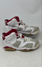 Load image into Gallery viewer, Nike Kids Air Jordan 6 Retro White Red Leather Lace-Up Sneaker Shoes Size 7Y
