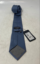 Load image into Gallery viewer, Emporio Armani Mens Blue Geometric Print Silk Keeper Loop Pointed Tie With Tag
