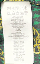 Load image into Gallery viewer, Michael Kors Womens Green Gold Chain Print Smocked Waist Blouse Top Size P
