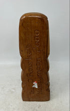 Load image into Gallery viewer, Brown Hand Carved Wooden Love And Prosperity Geometric Motif Tiki Totem Figurine
