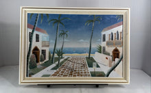 Load image into Gallery viewer, Tropical Coastal Beach Scene Signed Redmond Framed Oil On Canvas Painting
