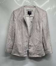 Load image into Gallery viewer, The Limited Womens Brown White Tweed Long Sleeve 2-Button Blazer Size M
