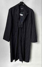 Load image into Gallery viewer, Hugo Boss Mens Black Wool Notch Lapel Long Sleeve Button Front Overcoat Size 52
