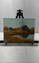 Load image into Gallery viewer, Oil Painting Presents Rural Landscape With Red Barn And Gnarled Signed By Miller
