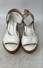 Load image into Gallery viewer, Piccadilly Cloud Womens White Brown Leather Wedge Heel Espadrille Sandals Size 6
