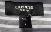 Load image into Gallery viewer, Express 1MX Mens Gray White Slim Fit Long Sleeve Button-Up Shirt Size Large
