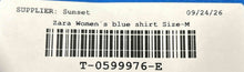 Load image into Gallery viewer, Zara Womens Blue Long Sleeve Regular Fit Collared Button-Up Shirt Size M
