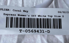 Load image into Gallery viewer, Express Womens Off White Sleeveless V-Neck Wide Strap Tank Top Size Small

