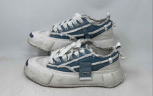 Load image into Gallery viewer, Javi Mens Elevate Blue Denim Frayed Edges Lace-Up Low Top Sneakers Shoes Size 13
