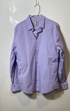 Load image into Gallery viewer, Express 1MX Mens Purple Fitted Long Sleeve Collared Dress Shirt Size Large
