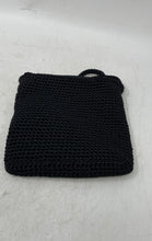 Load image into Gallery viewer, Enzo Angiolini Womens Black Crochet Single Strap Zip Top Lined Crossbody Bag
