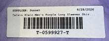 Load image into Gallery viewer, Calvin Klein Mens Purple Cotton Long Sleeve Collared Dress Shirt Size Small

