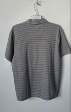 Load image into Gallery viewer, Tommy Bahama Mens Gray White Striped Short Sleeve Regular Fit Polo Shirt Size S
