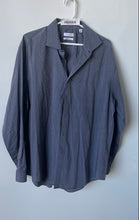 Load image into Gallery viewer, Calvin Klein Mens Gray Printed Slim Fit Non-Iron Dress Shirt Size 17 1/2 34/35
