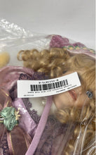 Load image into Gallery viewer, Vintage Blonde Hair Blue Eyes Porcelain Doll With Pink Dress Purse &amp; Stuffed Toy

