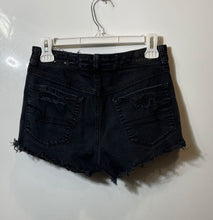 Load image into Gallery viewer, American Eagle Outfitters Womens Black Denim Distressed Cut-Off Shorts Size 4
