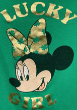 Load image into Gallery viewer, Disney Girls Green Minnie Mouse Lucky Girl Graphic T-Shirt Size S 6/6X
