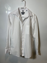 Load image into Gallery viewer, Pierre Cardin Mens White Long Sleeve Collared Slim Fit Dress Shirt Size Medium
