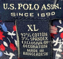 Load image into Gallery viewer, U.S. Polo Assn. Mens Blue Multicolor Floral Long Sleeve Button-Up Shirt Size XL
