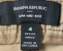 Load image into Gallery viewer, Banana Republic Womens Brown Flat Front Slim Mid-Rise Ankle Pants Size 4

