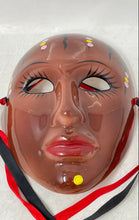 Load image into Gallery viewer, Sunshine U.S.A. New Orleans Ceramic Glossy Brown Masks Decor With Ribbon Straps
