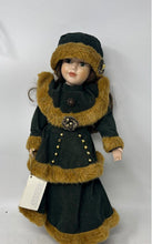 Load image into Gallery viewer, The Anastasia Collection Porcelain Doll In Removable Yellow Green Dress With Tag
