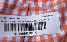 Load image into Gallery viewer, Ralph Lauren Mens Orange Check Long Sleeve Collared Button-Up Shirt Size Large
