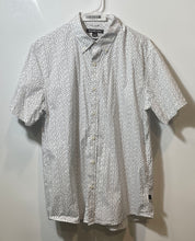 Load image into Gallery viewer, Michael Kors Mens White Printed Short Sleeve Slim Fit Button-Up Shirt Size L
