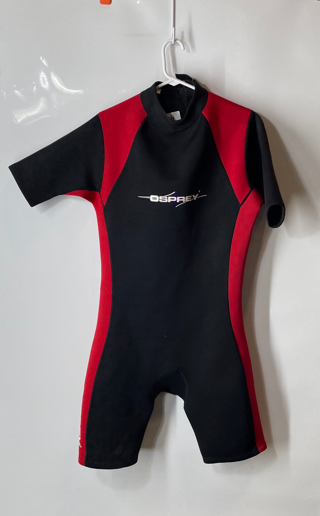 Osprey Womens Black Red Short Sleeve Back Zip One-Piece Diving Wetsuit Size 4