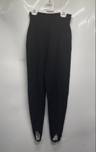 Load image into Gallery viewer, Express Tricot Womens Black Corduroy Elastic Waist Stirrup Ankle Pants Size M
