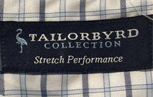 Load image into Gallery viewer, Tailorbyrd Mens White Blue Plaid Stretch Performance Button-Up Shirt Size XL
