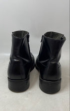 Load image into Gallery viewer, Neolite Mens Black Leather Square Toe Side Zipper Block Heel Ankle Boots Size 8M
