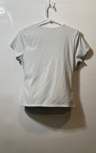 Load image into Gallery viewer, Tahari Womens White Ribbed Short Sleeve Crew Neck Pullover T-Shirt Size M
