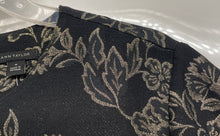Load image into Gallery viewer, Ann Taylor Womens Black Floral Print Glitter Short Sleeve Mini Dress Size 16
