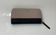 Load image into Gallery viewer, Kate Spade New York Womens Black Beige Leather Small Zip-Around Wallet
