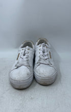 Load image into Gallery viewer, Nine West Womens Grisa White Gold Faux Leather Quilted Sneakers Shoes Size 5.5M
